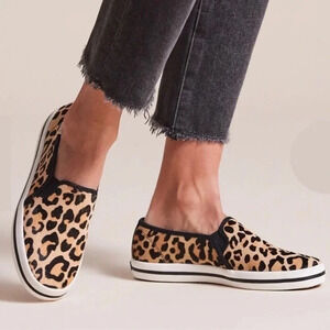 Keds x Kate Spade New York Calf Hair Slip On Sneaker Women Leopard Size 5